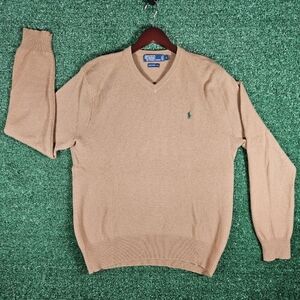 Vintage Polo Ralph Lauren 100% Lambs Wool V-Neck Sweater / Mens Size Large
